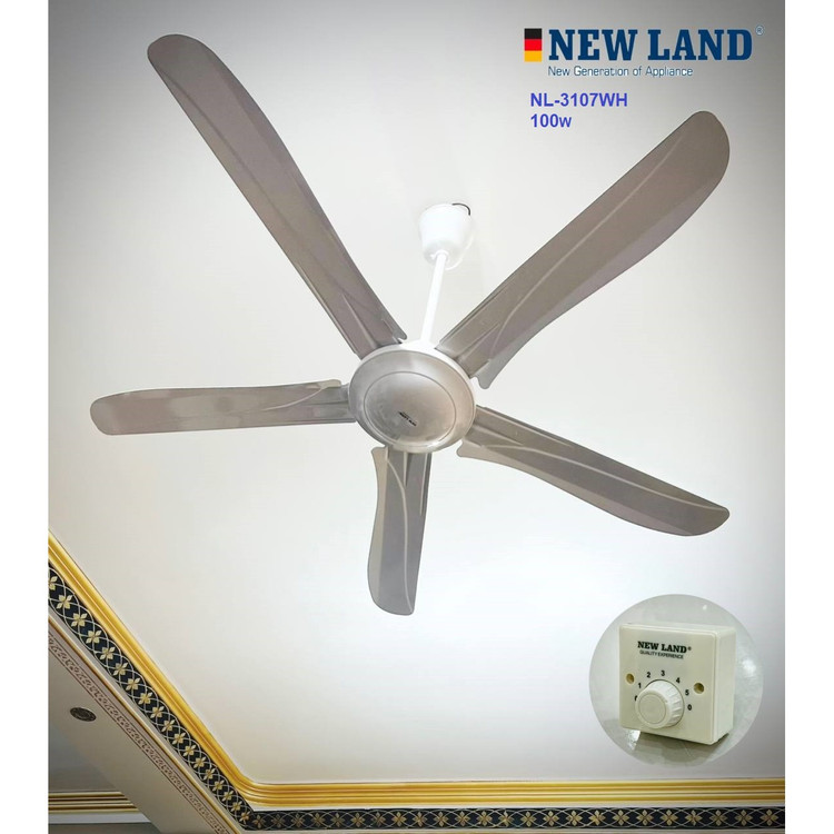 پنکه سقفی پنج پرسفید Newland مدل NL3107WH