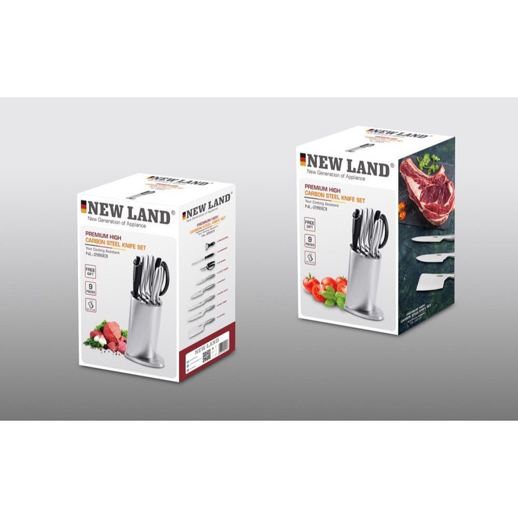 ست چاقو 9 پارچه استیل نیولند NEW LAND NL2893