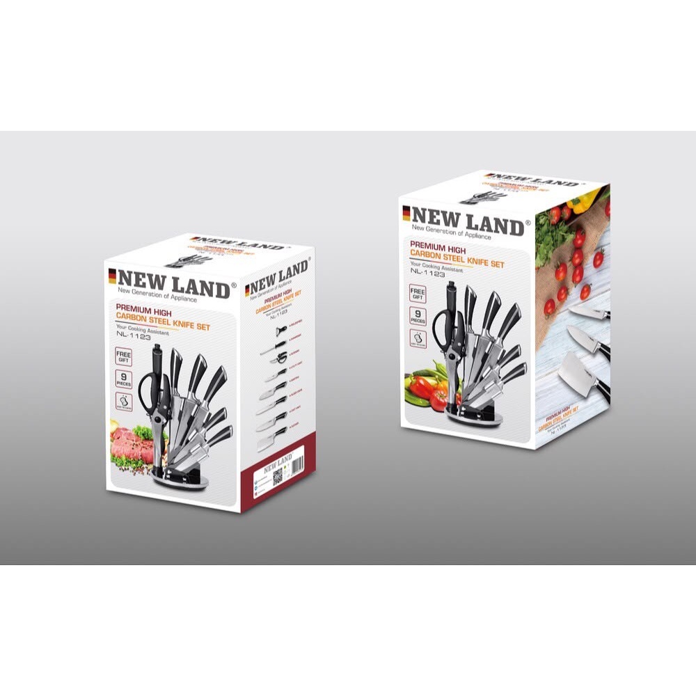 ست چاقو 9 پارچه استیل نیولند NEW LAND NL 1123