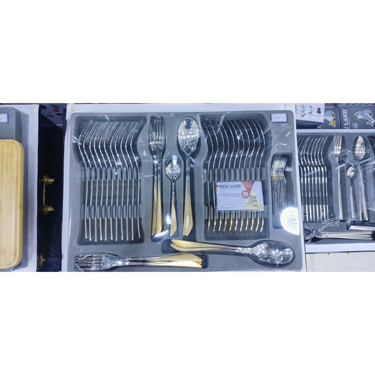 سرویس قاشق و چنگال 135 پارچ 24 نفره صندوق چوبی نیولند مدل 2984TG