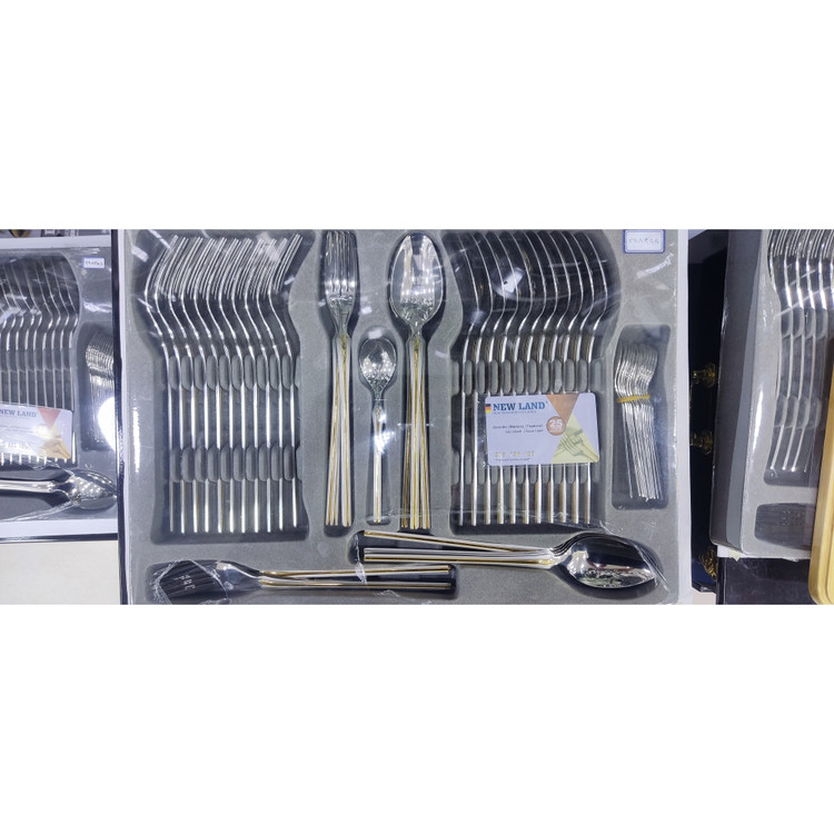 سرویس قاشق و چنگال 135 پارچ 24 نفره صندوق چوبی نیولند مدل 2983SG