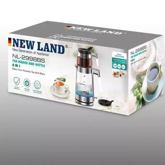 چای ساز نیولند NL-2998WS ظرفیت 2 لیتر با کتری استیل