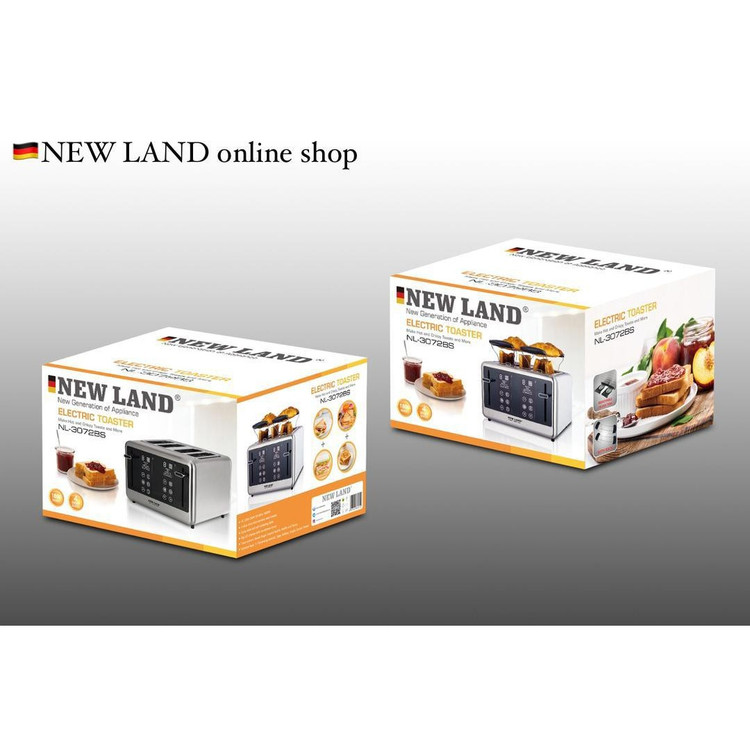 توستر نان استیل چهار تیکه نیولند مدل NL-3072