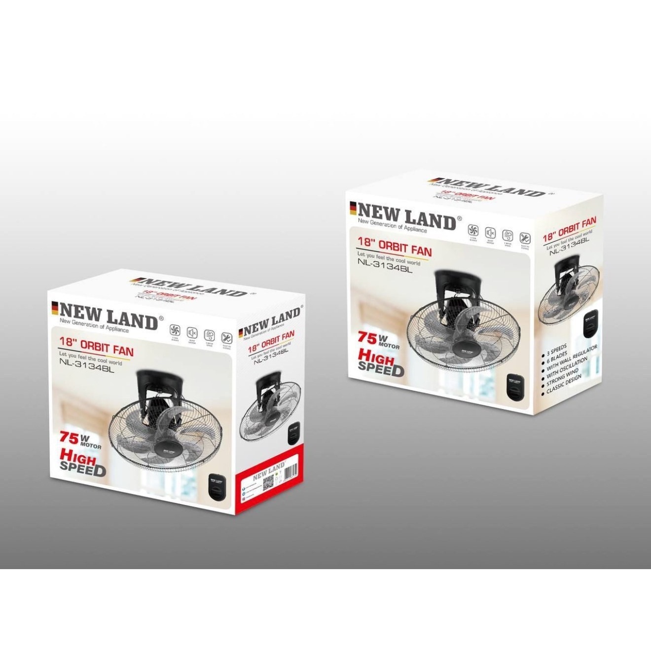 پنکه سقفی مدل دیواری مشکی Newland مدل NL3134BL
