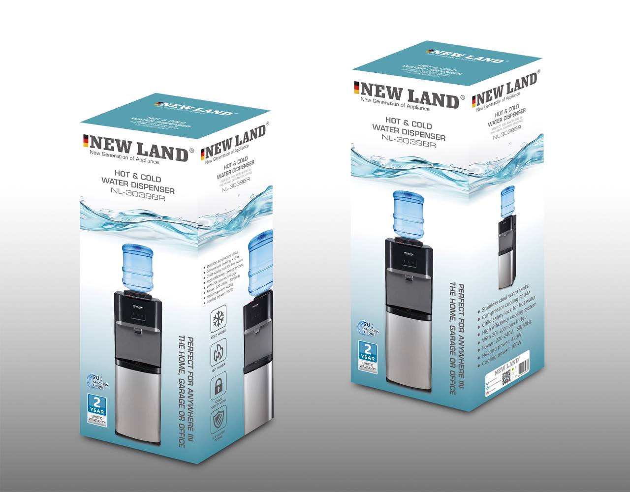 آبسردکن ایستاده یخچالدار نیولند NL-3039BR